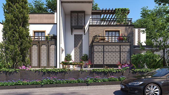 House exterior afternoon rendering