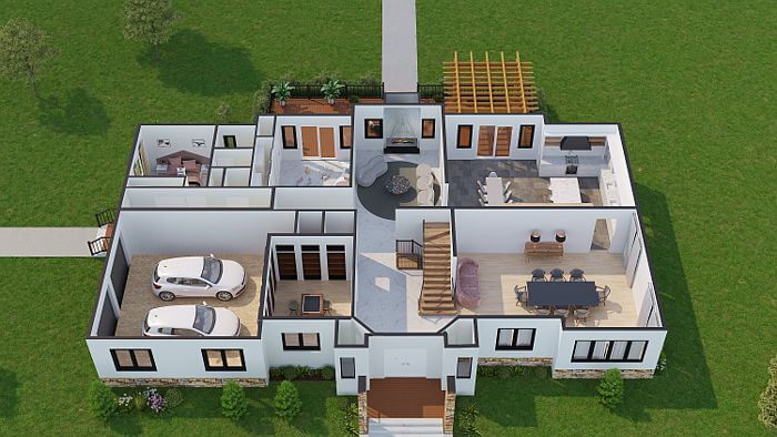 Residential interior 3d floor plan rendering