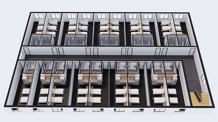 Floor plan rendering of interior
