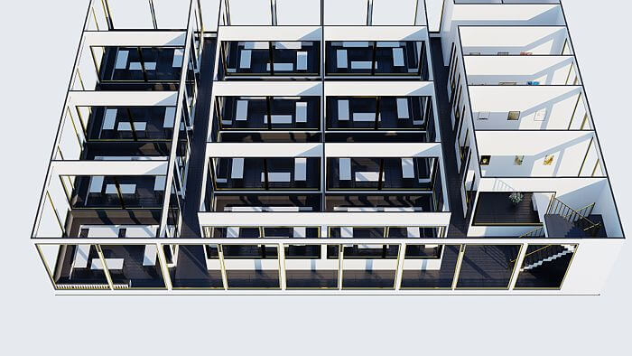 Office 3d floor plan rendering