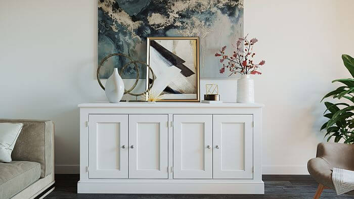 White sideboard modern interior