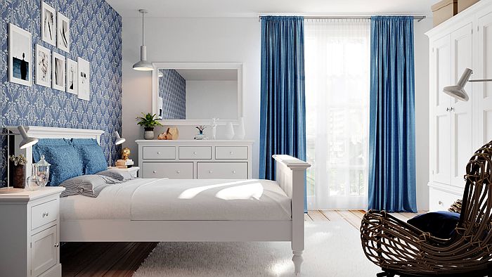 Modern white bedroom interior